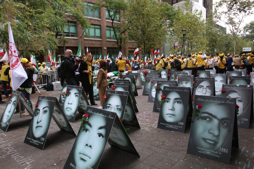 Thousands of Iranian-Americans in NYC protest Tehran's envoy Pezeshkian
