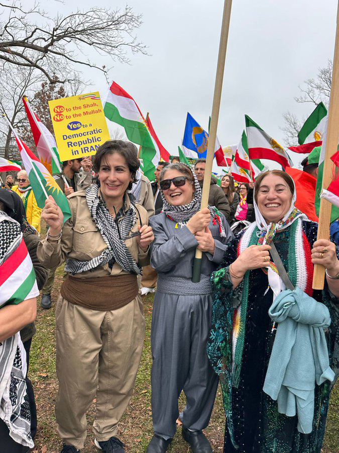 Iranian-Americans march in Washington, DC, to support Mrs Rajavi's provisional government