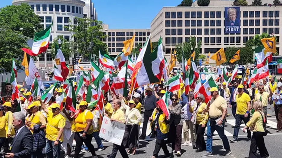 NCRI supporters march in Washington for a Free Iran