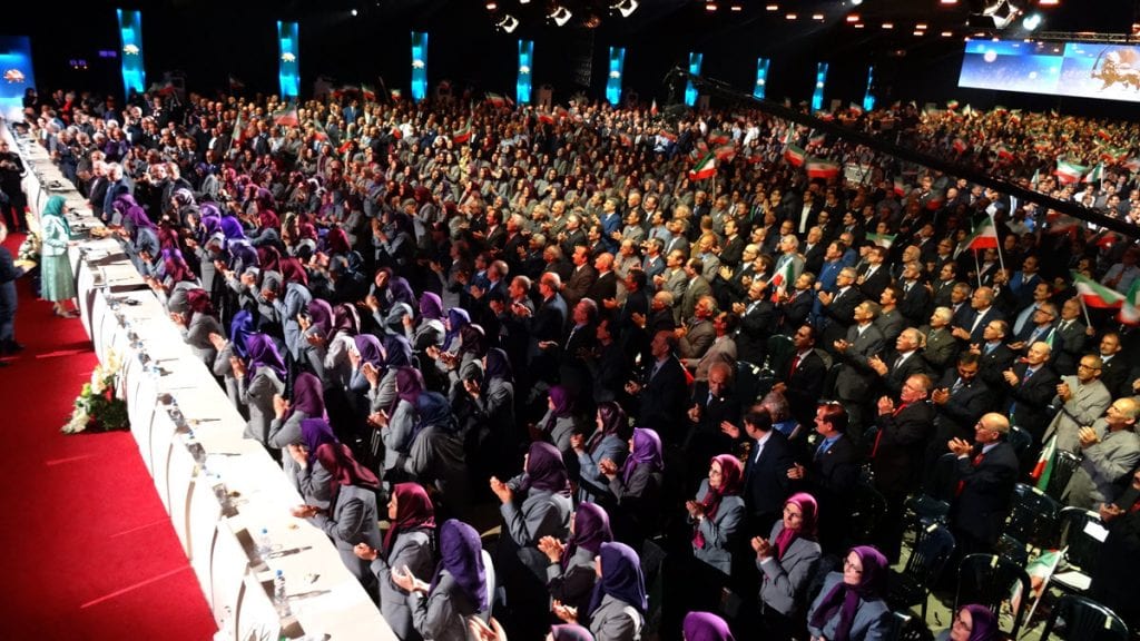 The Iranian resistance members gathering