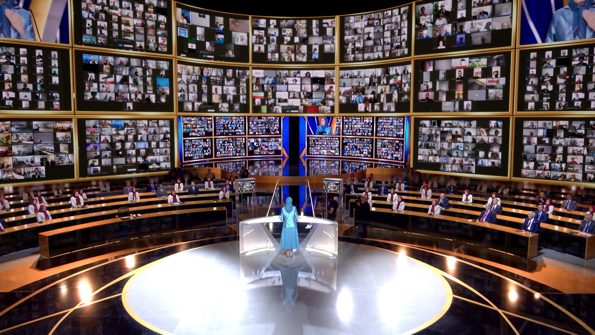 Maryam Rajavi addressing a Free Iran gathering