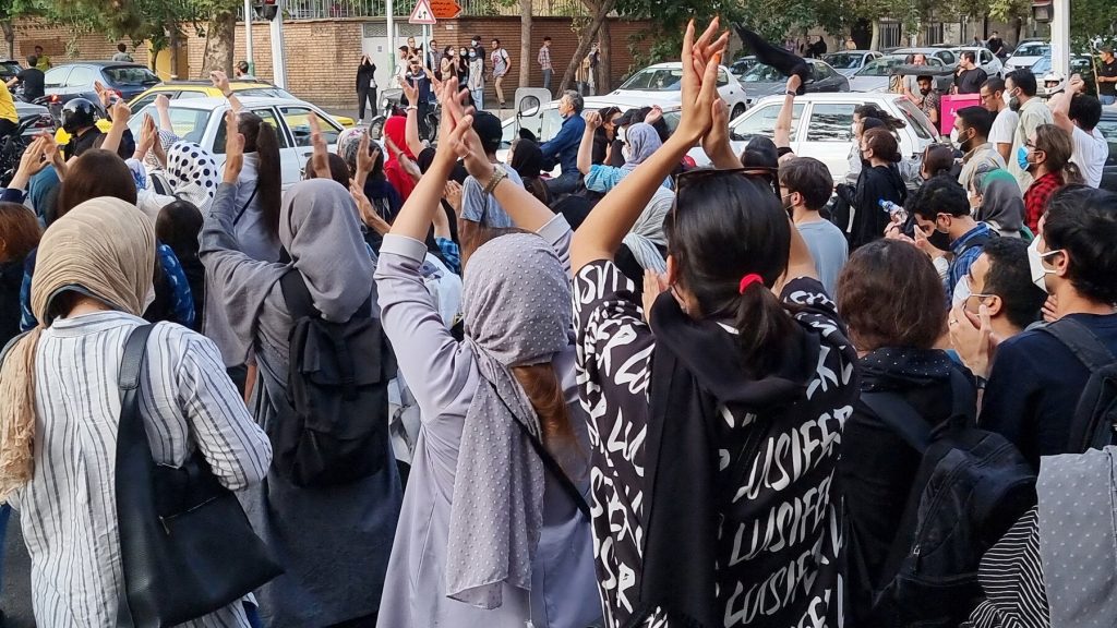 Iranian women protesting Khamenei's brutal dictatorship