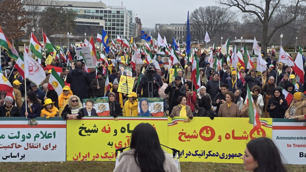 Iranian-Americans march in Washington, DC, to support Mrs Rajavi's provisional government
