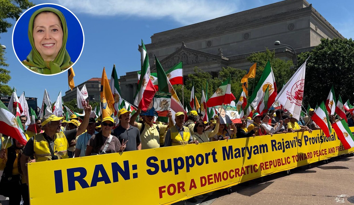 Maryam Rajavi addressing rally in Washington D.C.