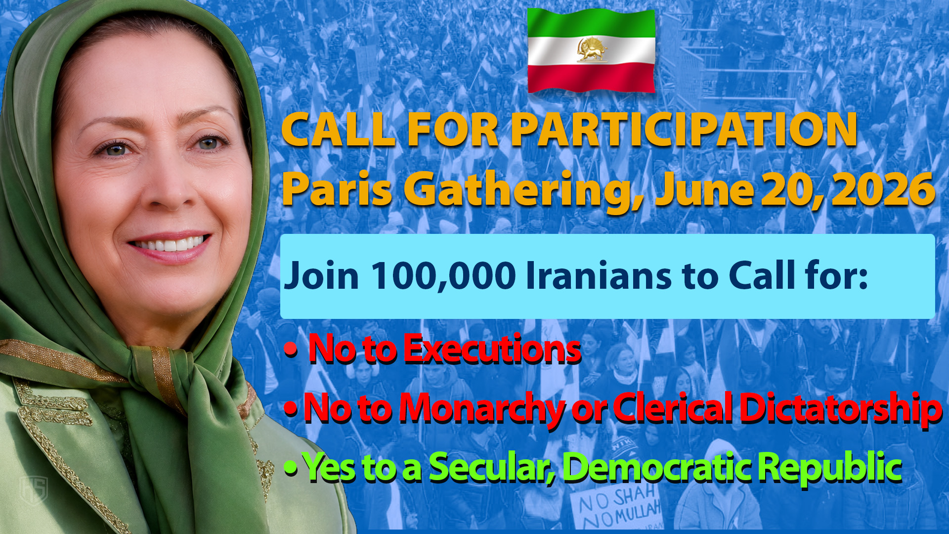 Stand with Maryam Rajavi and Iranians for Freedom – Join the June 20 Gathering in Paris