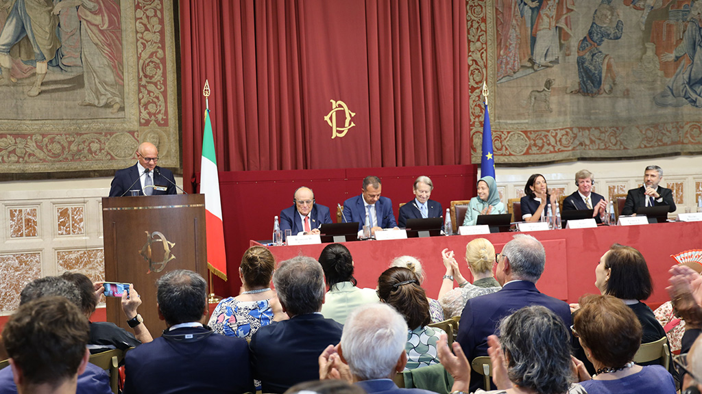 Maryam Rajavi Addresses Italian Parliament on Iran Crisis