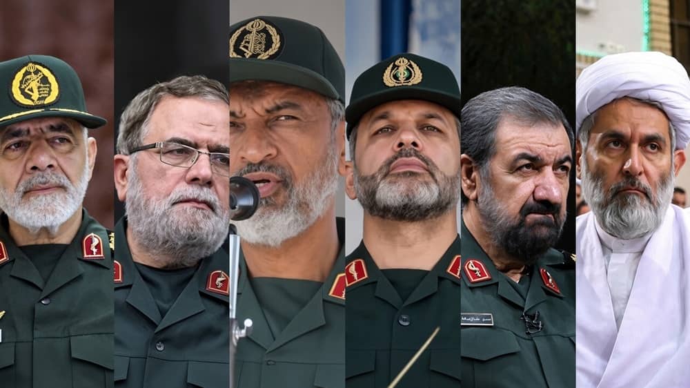 Iranian regime’s newly appointed military leaders Ali Abdollahi, Mostafa Izadi, Ali Azmayi, Ahmad Vahidi, Mohsen Rezaei, Hossein Taeb
